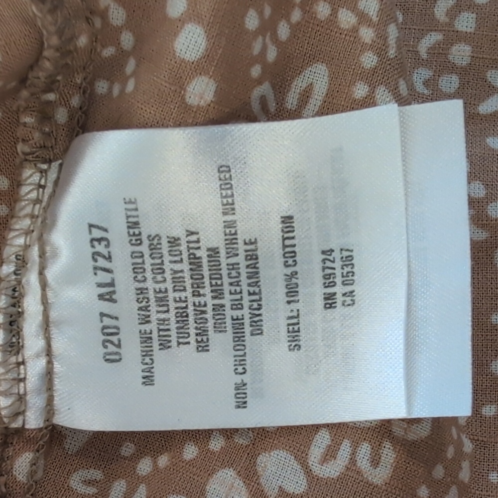 Columbia XCO Pearl Snap Blouse Small‎ Brown Floral 100% Cotton - Picture 5 of 5